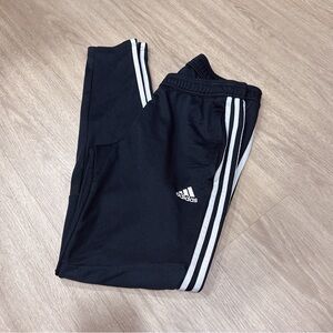 Adidas Black Joggers with Triple White Stripes